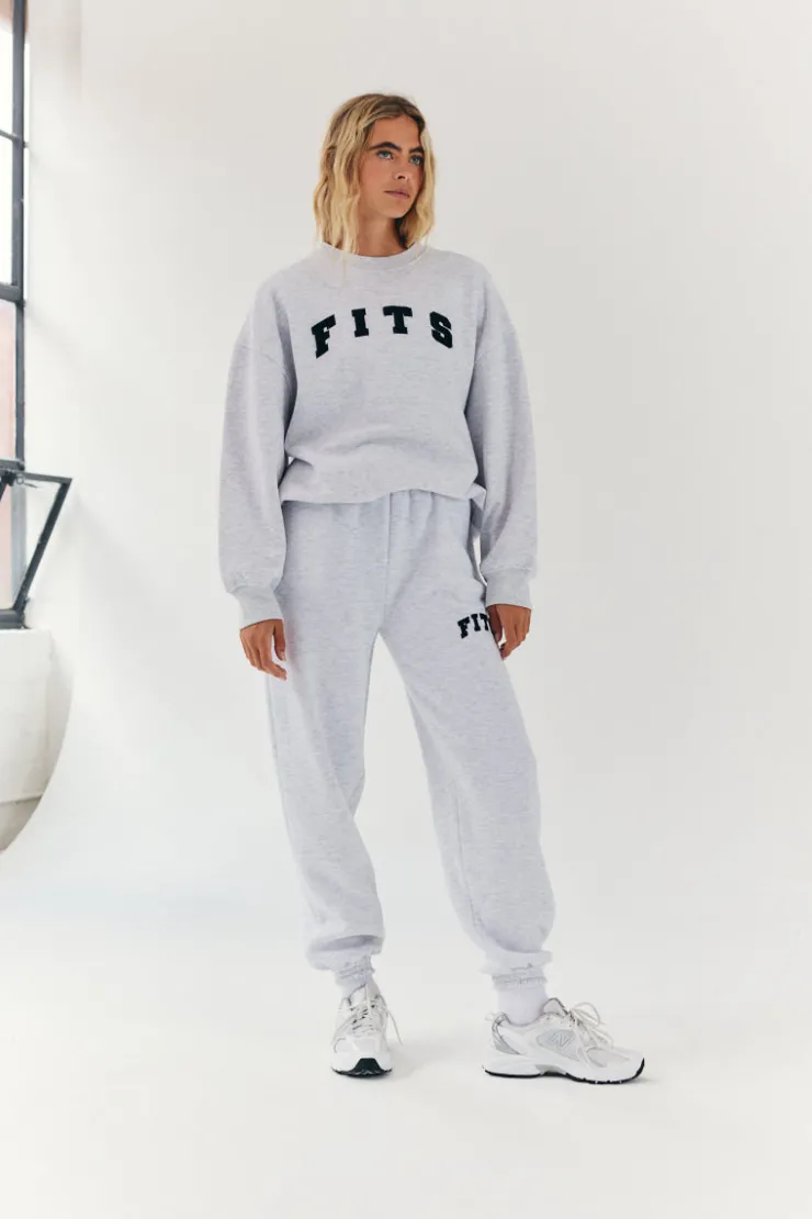 Hot Fits Embroidered Cuffed Joggers Grey