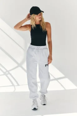 Hot Fits Embroidered Cuffed Joggers Grey