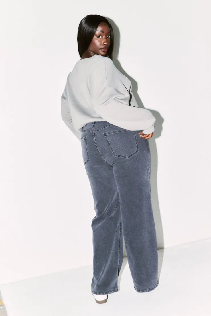 Sale Fits Slogan Knitted Crew Neck Sweatshirt Slate