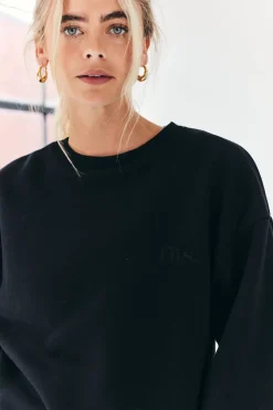Discount Fits Tonal Embroidered Sweatshirt Black