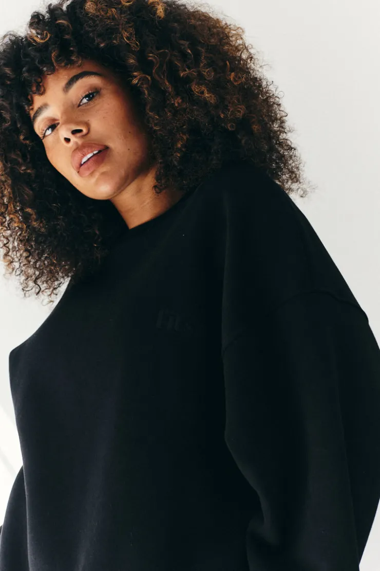 Discount Fits Tonal Embroidered Sweatshirt Black