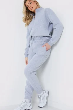 Sale In The Style Fleeceback Cuff Oversized Jogger Grey