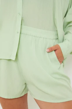 Outlet In the Style Floaty Co-Ord Beach Shorts Sage