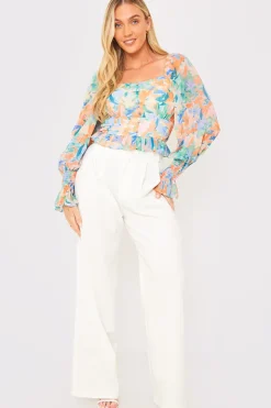 Clearance In the Style Floral Milkmaid Blouse Multi