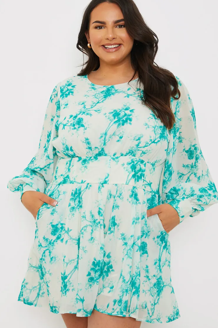 Hot In The Style Floral Playsuit GREEN