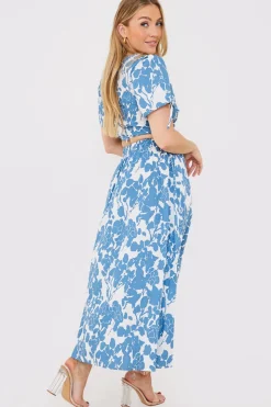 Online In the Style Floral Print Midi Skirt