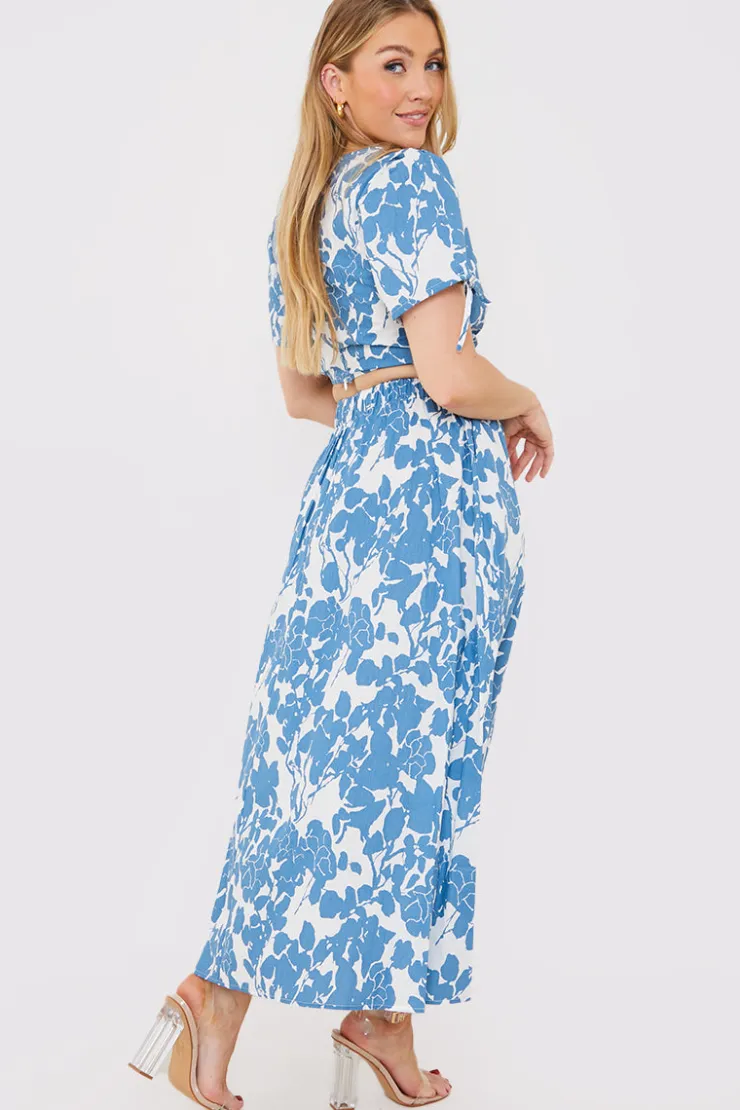 Online In the Style Floral Print Midi Skirt
