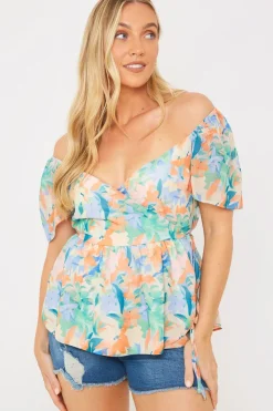 Best In the Style Floral Wrap Blouse Multi