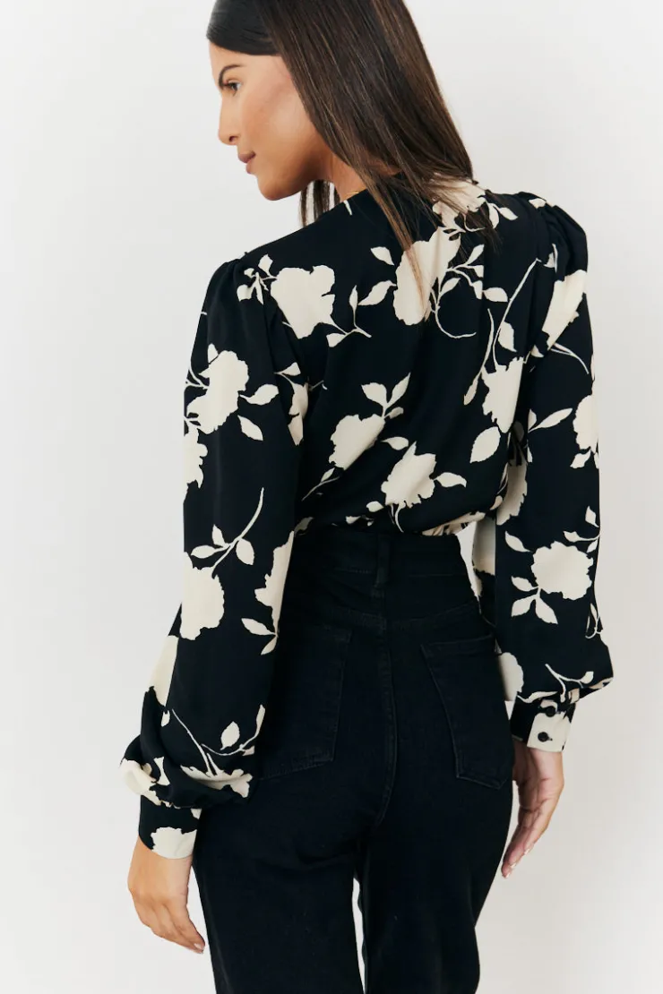 Hot In The Style Floral Wrap Bodysuit Print