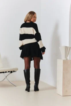 Best In the Style Godet Mini Skirt Black