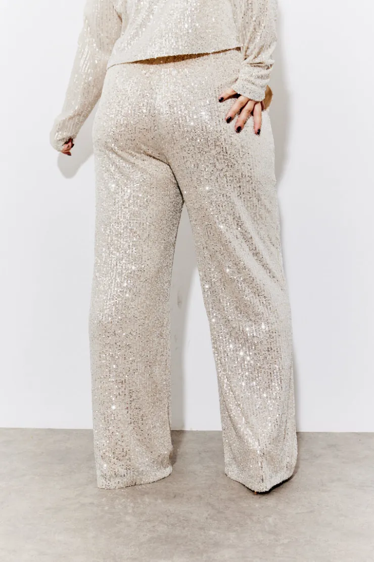 Sale In the Style Sequin Wide Leg Trouser Gold