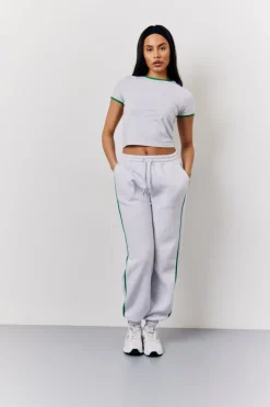 Best Fits Marl Side Stripe Cuffed Co-Ord Jogger Grey