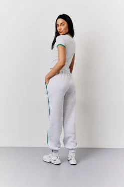 Best Fits Marl Side Stripe Cuffed Co-Ord Jogger Grey