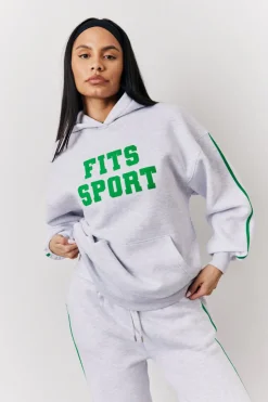 Sale Fits Marl Sport Bubble Print Co-Ord Hoodie Grey