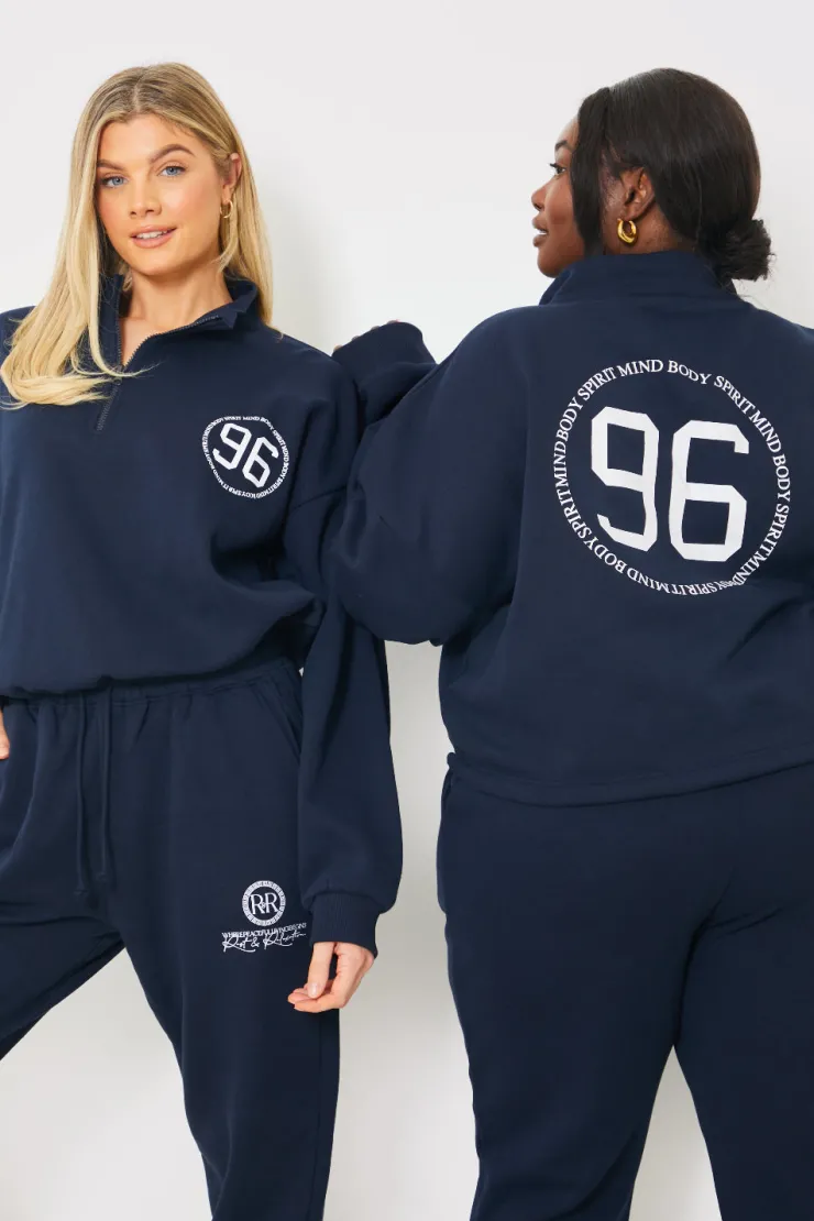 Online In the Style Half Zip '96' Printed Toggle Sweater
