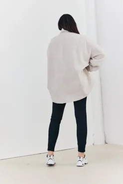 Outlet In the Style Half Zip Borg Pull Over Jacket Stone