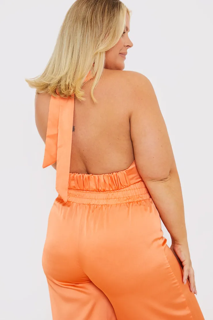 Outlet In The Style Halterneck Cross Over Top Rust