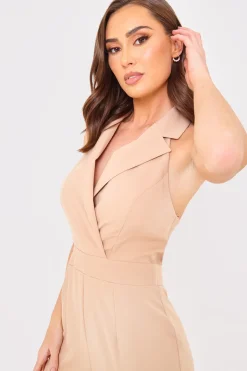 New Court By A Feather Halterneck Tailored Jumpsuit Black