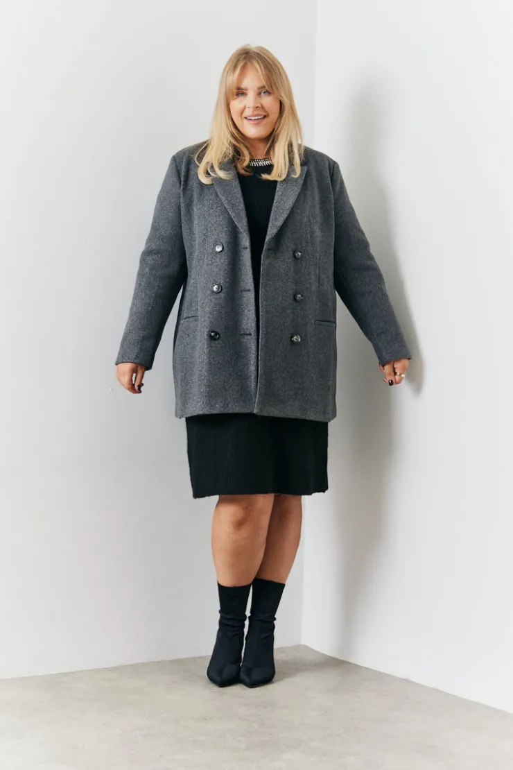 New In the Style Heathman Blazer Coat Grey