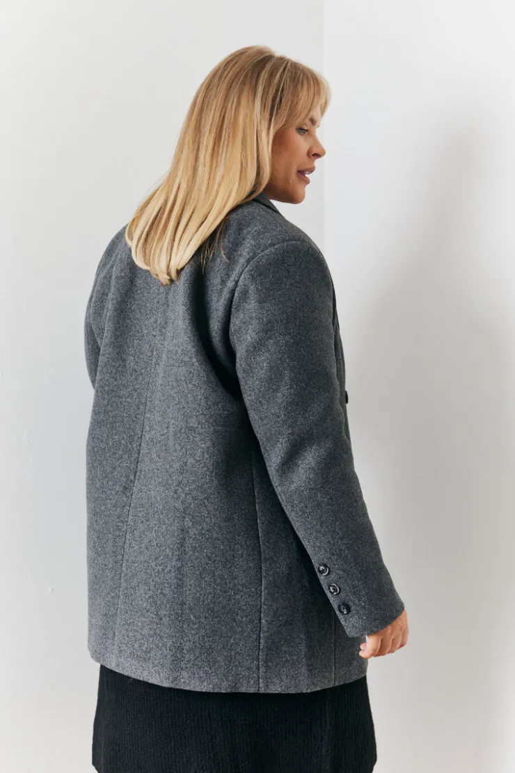 New In the Style Heathman Blazer Coat Grey