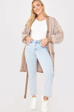 New In the Style Herringbone Belted Cardigan