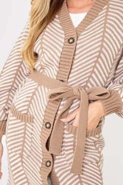New In the Style Herringbone Belted Cardigan