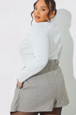 Discount In the Style Herringbone Check Pleated Skort Brown
