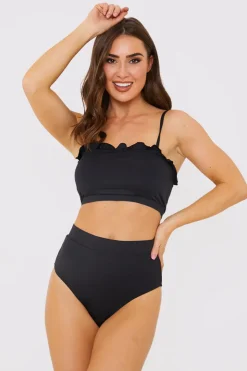 Hot In the Style High Waist Bikini Bottom Black