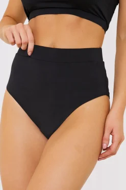 Hot In the Style High Waist Bikini Bottom Black