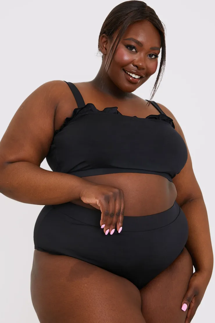 Hot In the Style High Waist Bikini Bottom Black