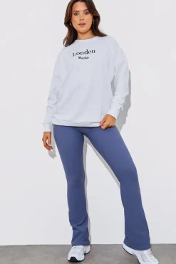 Outlet Fits High Waist Kick Flare Rib Trouser