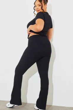 Outlet Fits High Waist Kick Flare Rib Trouser