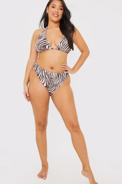 New In the Style High Waisted High Leg Bikini Bottoms White
