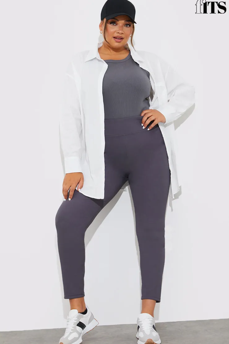 Hot Fits High Waisted Sculpt and Control Ribbed Leggings