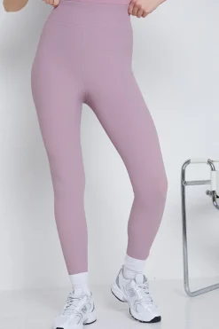 Clearance Fits High Waisted Sculpting Ribbed Leggings Pink