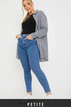 Clearance In the Style High Waisted Stretch Skinny Jeans Blue