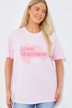 In The Style I'm Just a Love Machine' Slogan T-Shirt Pink