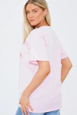 In The Style I'm Just a Love Machine' Slogan T-Shirt Pink