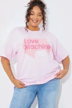 In The Style I'm Just a Love Machine' Slogan T-Shirt Pink