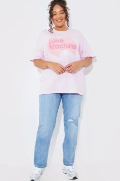 In The Style I'm Just a Love Machine' Slogan T-Shirt Pink