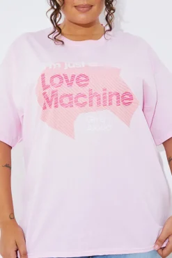 In The Style I'm Just a Love Machine' Slogan T-Shirt Pink
