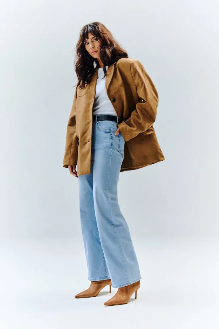 Discount In The Style Isla Wide Leg Jeans Light blue