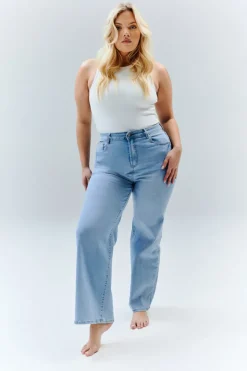 Discount In The Style Isla Wide Leg Jeans Light blue