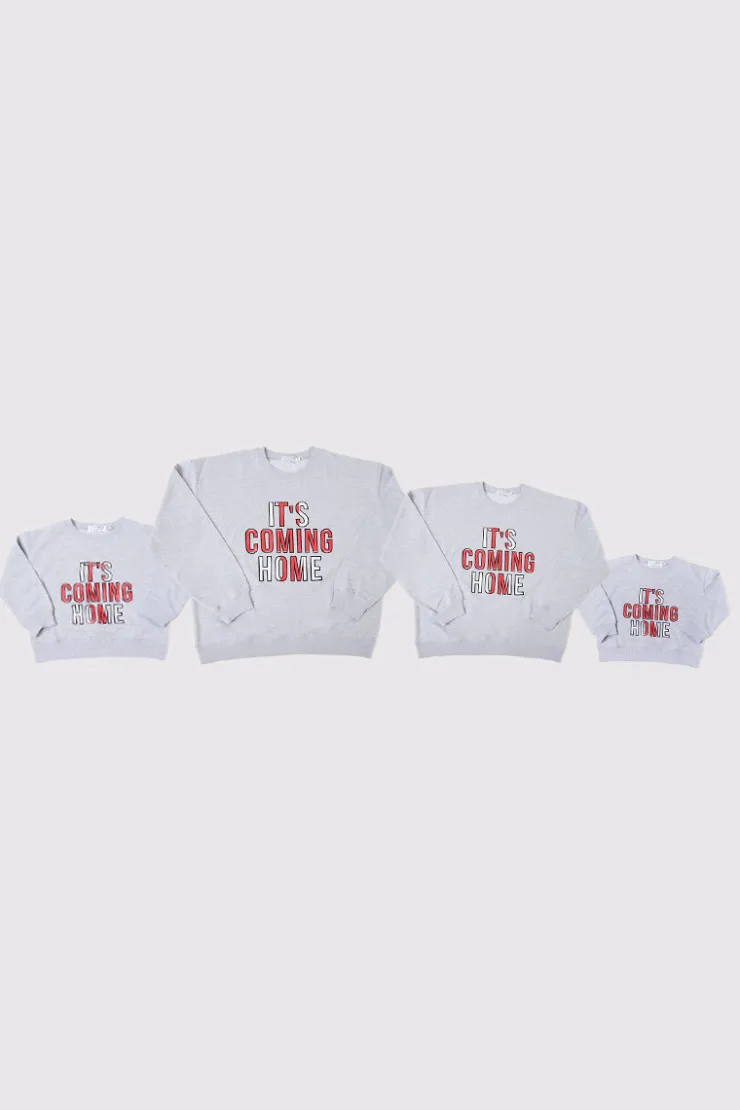 Best In The Style It's Coming Home Slogan Unisex Sweater Grey