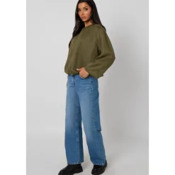 Clearance Urban Bliss Khaki Suede Bubble Hem Jacket