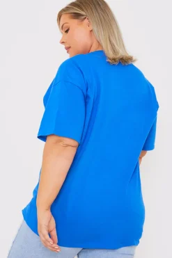 Hot In The Style King Charles Slogan T-Shirt Blue