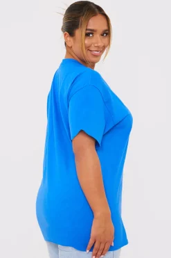 Hot In The Style King Charles Slogan T-Shirt Blue