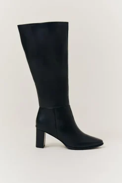 In The Style Kylie Heeled High Leg Boot Black