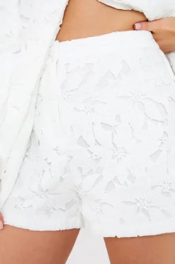 Outlet In the Style Lace Co-Ord Shorts white