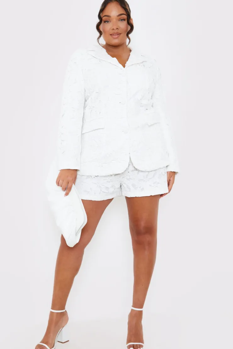 Outlet In the Style Lace Co-Ord Shorts white